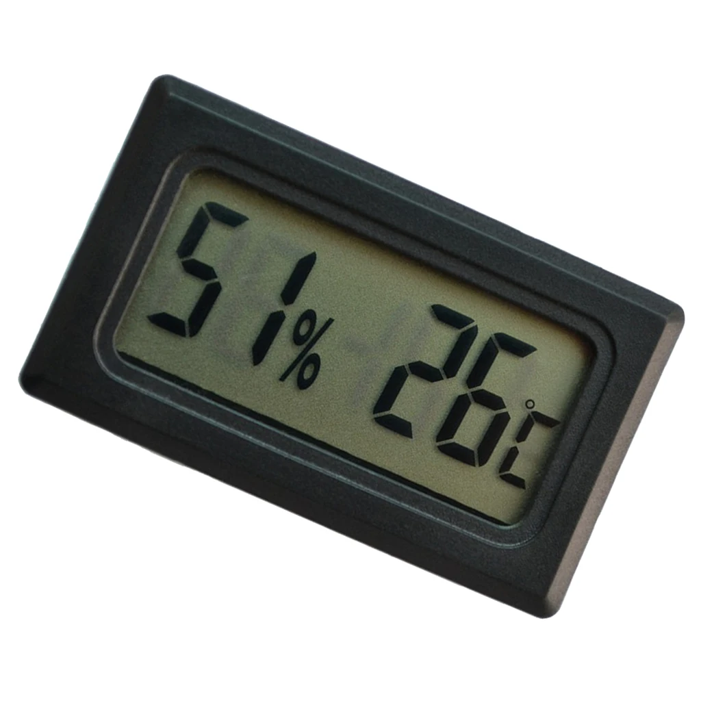 Digital Hygrometer Thermometer, Humidity and Temperature Gauge Indicator, with LCD Backlight, for Indoor Home Reptiles Office