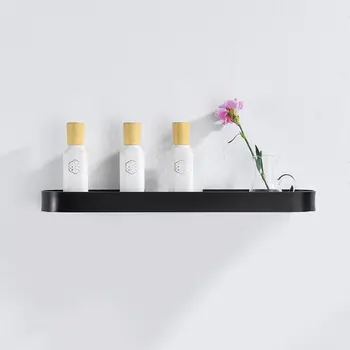 

Bathroom Shelf 30-50cm Kitchen Wall Shelves Shower Basket Storage Rack Towel Bar