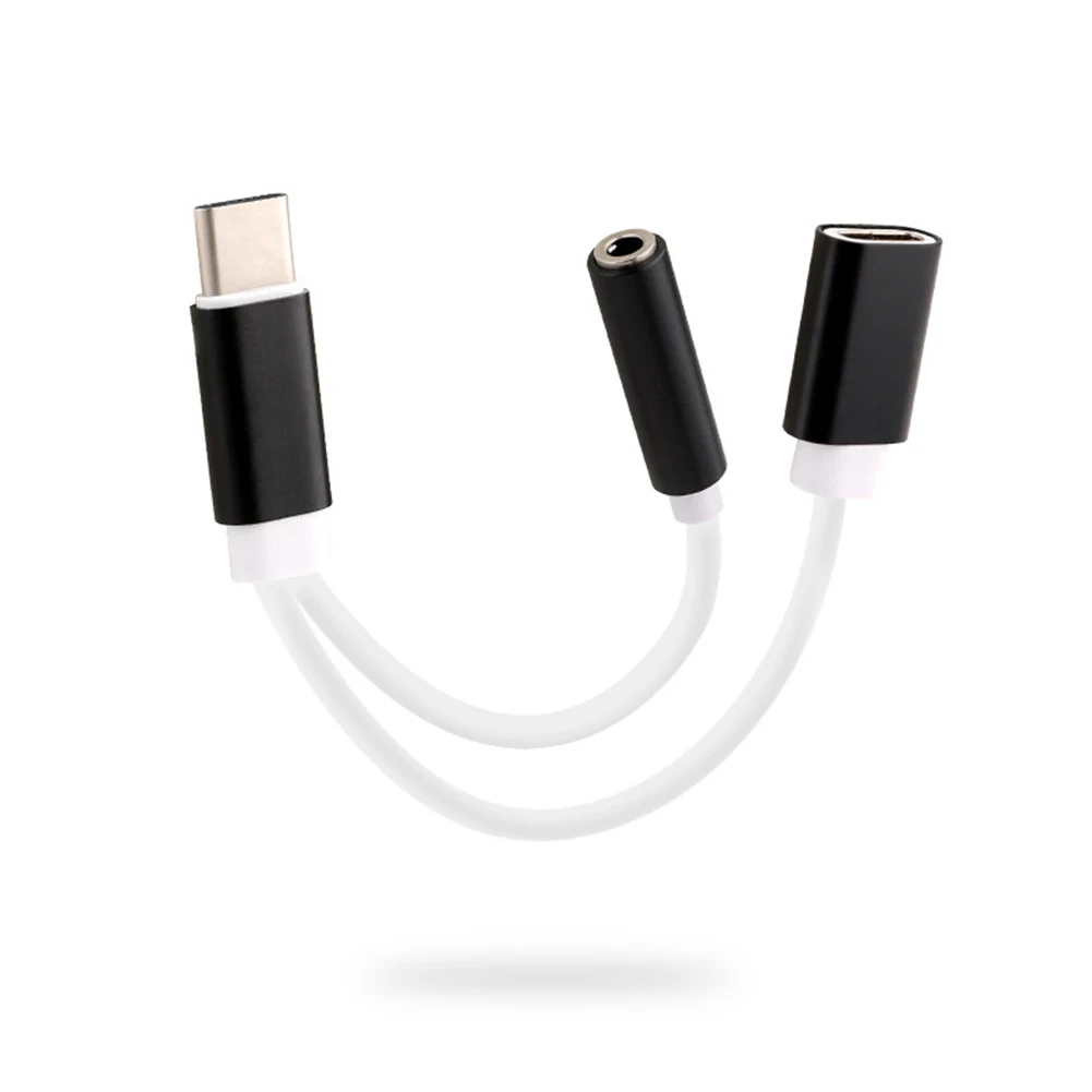 2 в 1 USB-C до 3,5 мм аудио адаптер Тип C Зарядный Кабель-адаптер конвертер для сотового телефона JHP-лучший