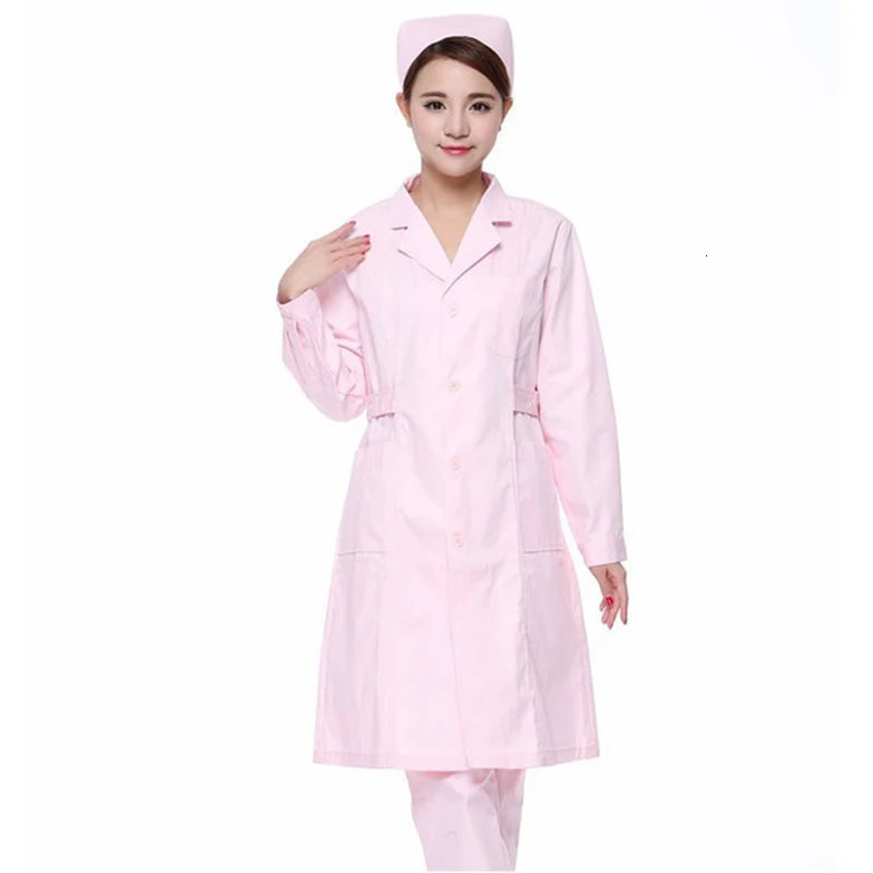 Pink full sleeve Высокое качество короткий и полный рукав спа костюм больничной медсестры женское платье Медицинские костюмы Твердые Скраб Топы клиника одежда - Цвет: Pink full sleeve