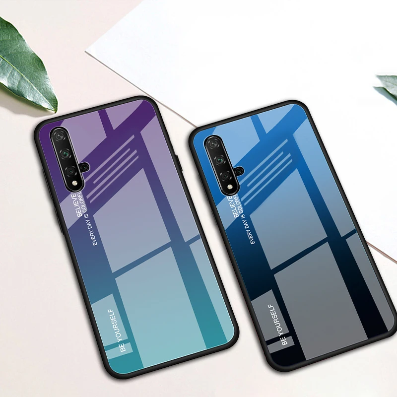 Роскошный градиентный чехол из закаленного стекла для huawei P20 P30 lite Pro, противоударный чехол для телефона Honor 20 10 lite 8x 9x Pro 20i, чехол