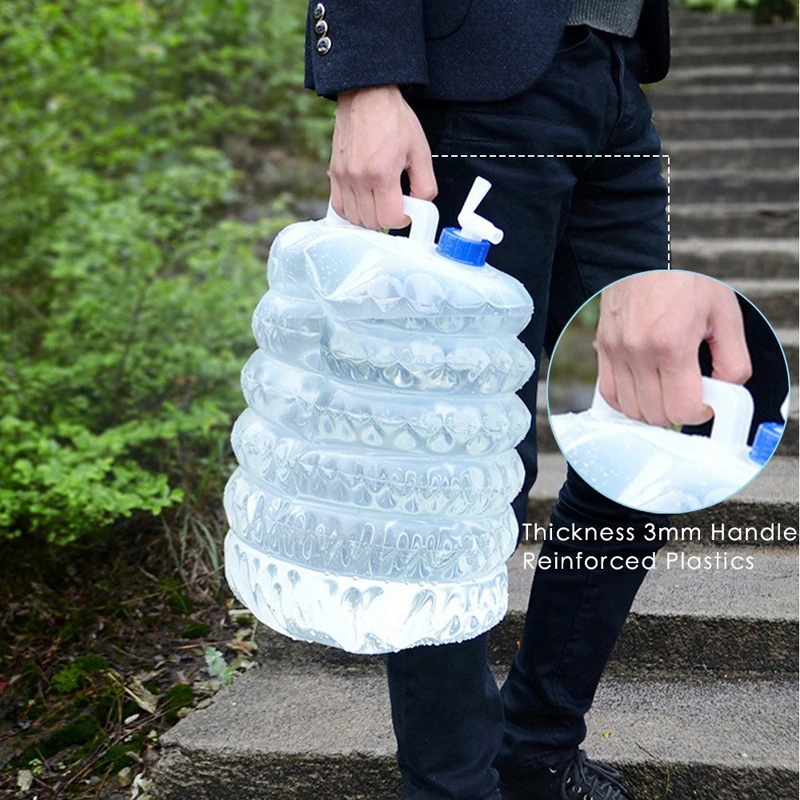 Сумка для воды складной чайник Портативный для улицы спортивный кемпинг пластиковый мешок для бутылки с пузырьком для воды 5-15L Три емкости доступны