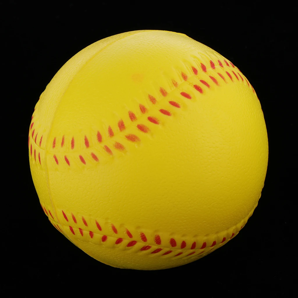 Pitcher's Soft Training Softball, PU Foam Yellow Baseball Ball for Practice - Durable and Practical