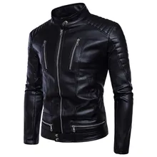 Men's Black Leather Jackets Men Coats 5XL Fashion Stand Collar Motorcycle PU Outerwear Male High Quality Jacket Brand Clothing