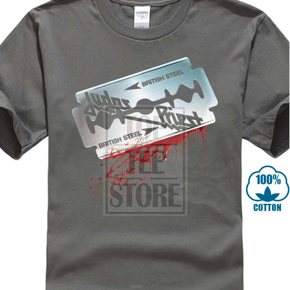 Charcoal Judas Priest British steel V2 футболка бла футболка черный плакат все размеры S 5Xl 022623 - Цвет: Charcoal