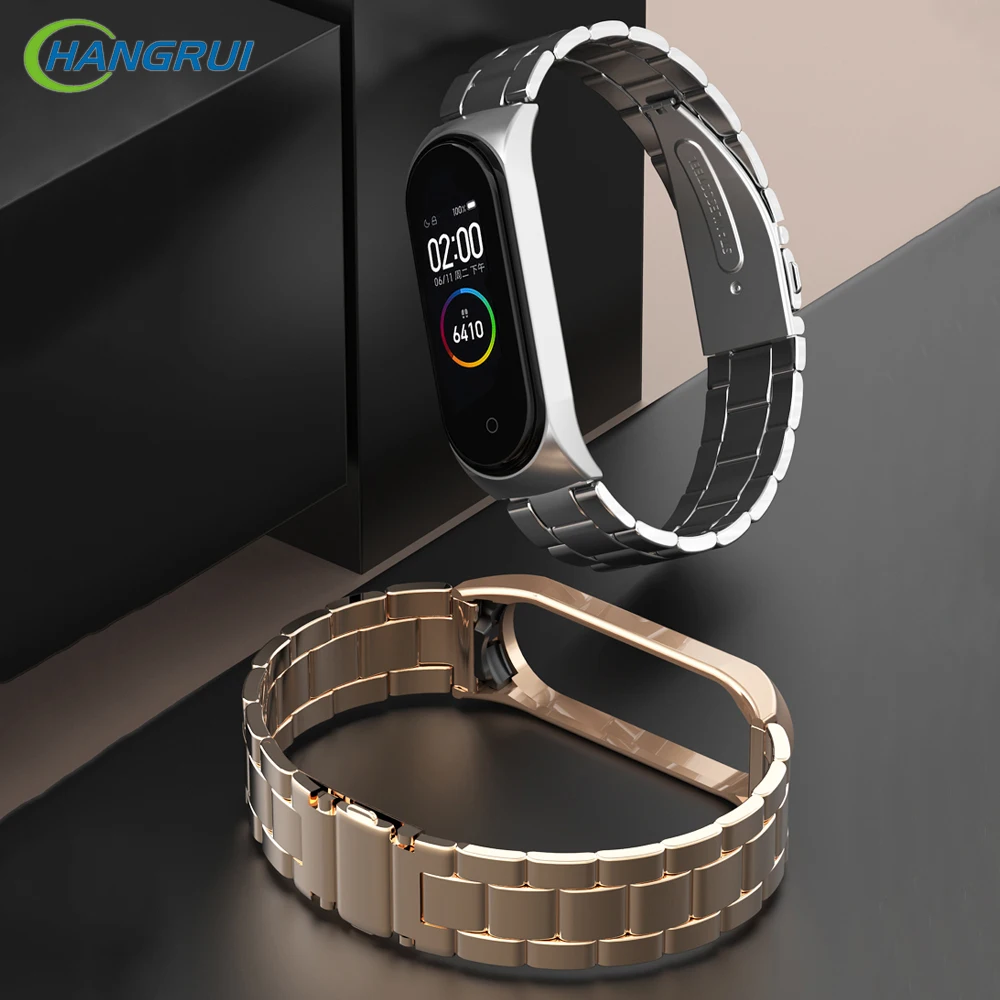 Металлический браслет для Xiaomi Mi band 5 Безвинтовой из нержавеющей стали Band 4 MiBand 3