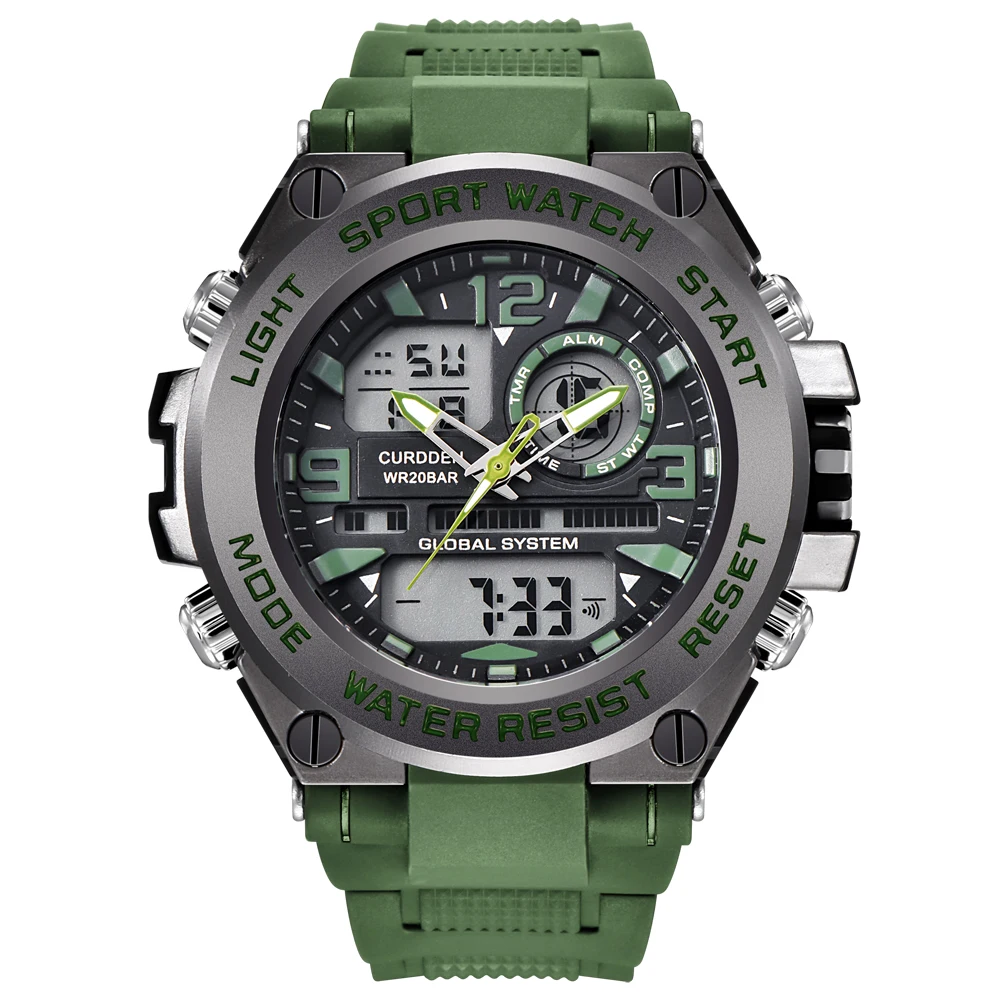 

CURDDEN Big Luxury Brand Watches Mens Rubber Band Sports Chronograph Business Army Digital Watch Montres de Marque de Luxe 1706