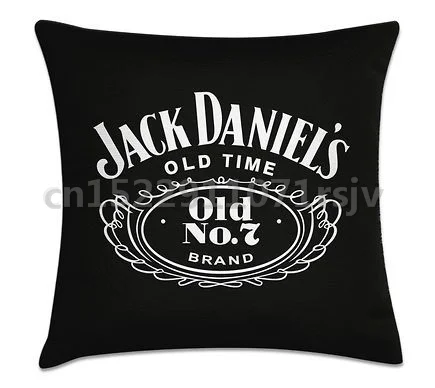 photo color JACK DANIELS чехол для подушки с логотипом OLD TIME, Хлопковый чехол для подушки 45X45 см, 55X55 см(двусторонний - Цвет: photo color