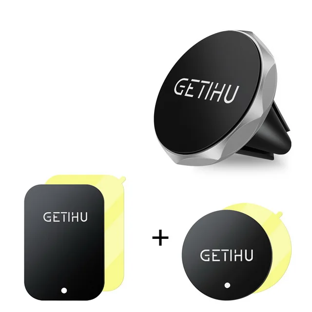 Silver No Box GETIHU автомобильный держатель телефона Магнитная Air Vent Mount мобильный смартфон стенд магнит Поддержка ячейки в автомобиле gps для iPhone XS max samsung - Цвет: Silver No Box