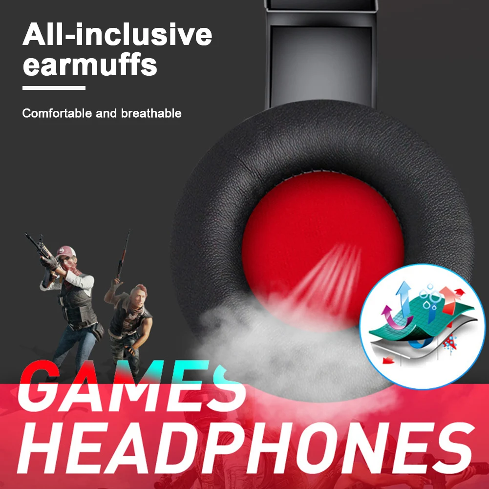 Wired Gaming Headset Professional With Microphone Omnidirectional Colorful Lights Noise Cancelling Accessories Stereo Headphone