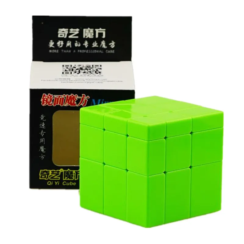 Qiyi зеркальный куб 3x3 скоростной куб 57 мм 3x3x3 волшебный куб головоломка Развивающие игрушки для детей Серебристые/золотистые/зеленые зеркальные блоки - Цвет: Green