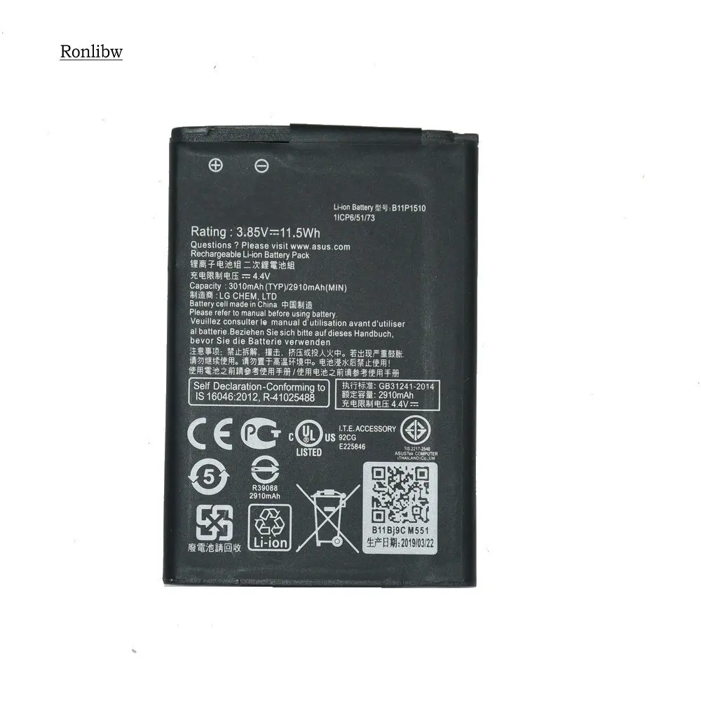 Аккумулятор Ronlibw B11P1510/C11P1510 сменный литий-ионный аккумулятор для ZenFone Go TV ZB551KL X013DB