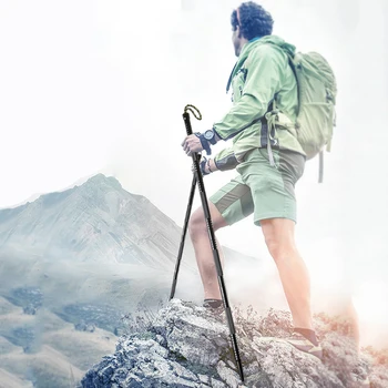 

Walking Poles Trekking Outdoor Defense Stick Multi-Functional Survival Tools 5 Sections Quick Installation