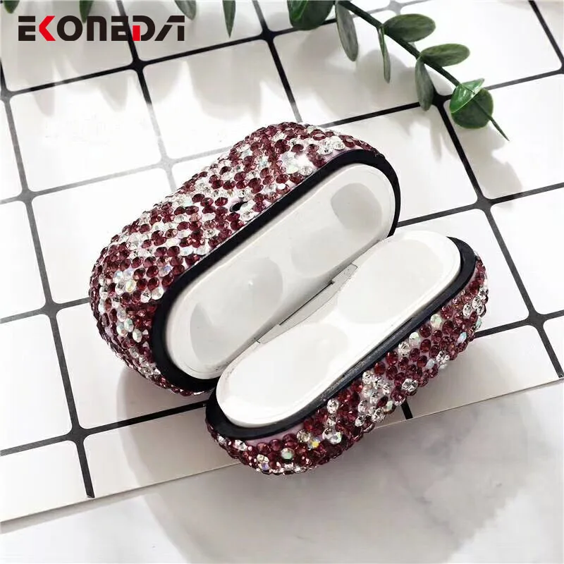 EKONEDA роскошный чехол с блестящими бриллиантами для Airpods Pro Чехол, пластиковые вечерние Чехлы для девочек, защитный чехол для Airpods 3 Чехол