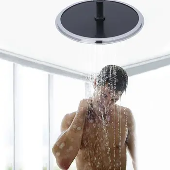 

Round Shape Bathroom Top Shower Head Straight Screw Rainfall Showering Sprayer G1/2"