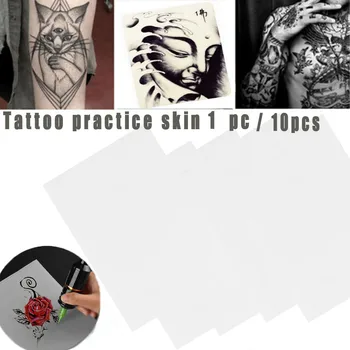

Top Quality Tattoo Practice Fake Skin.Tattoo Practice Skin Plain Blank Double Sided Learning Training 10 PCS Tattoo Dec