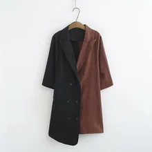 Большие размеры 3XL-6XL Формальный Женский блейзер на пуговицах однотонное длинное пальто для работы Женская куртка