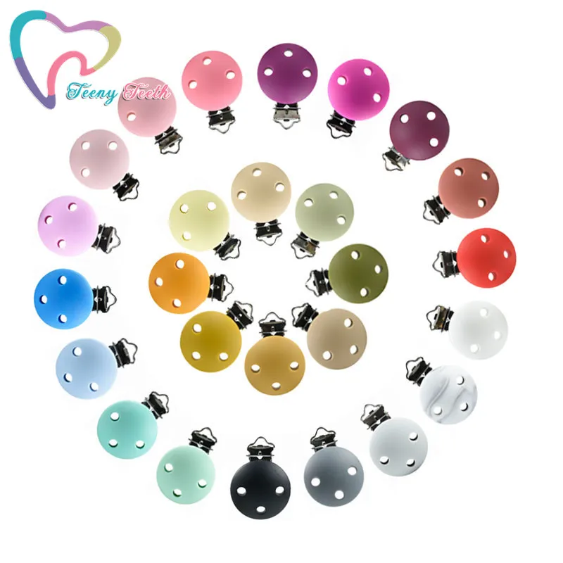 2021 couleurs chaudes!! Sucette de dentition en silicone pour bébé, 3 pièces, clips ronds, DIY, bijoux d'allaitement, jouet, support d'accessoires