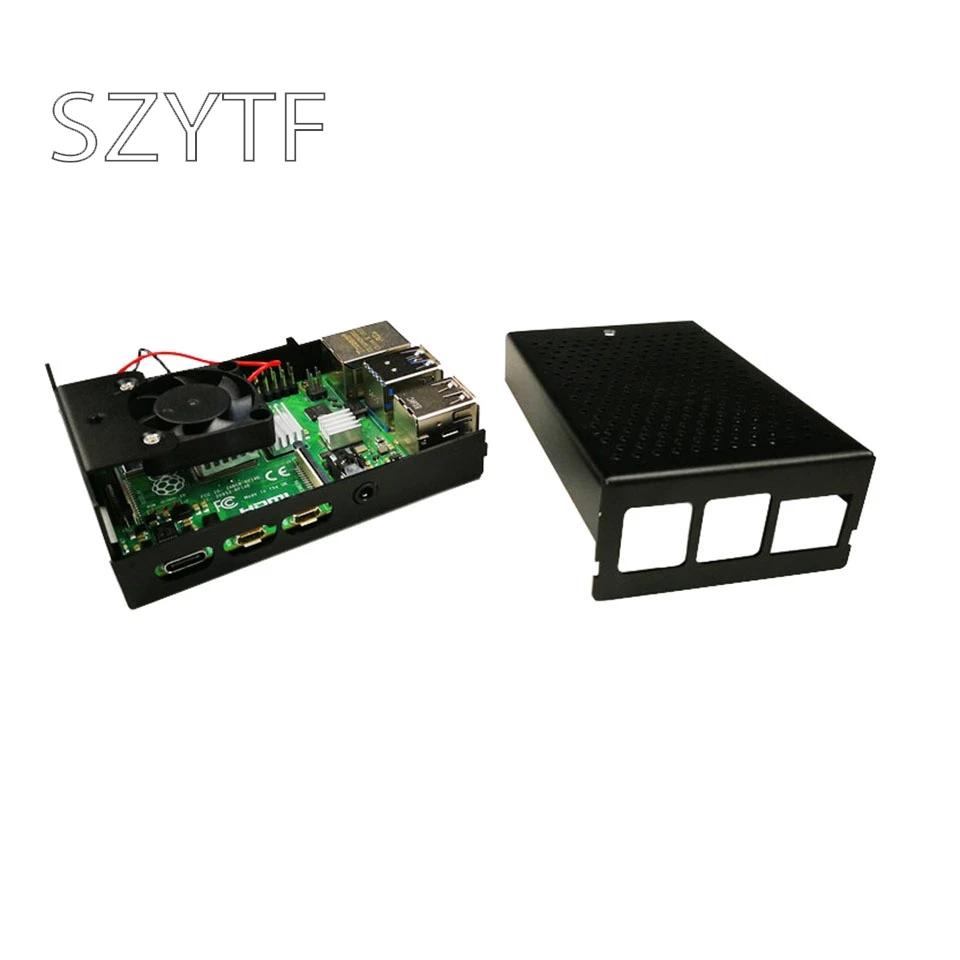 Чехол из алюминиевого сплава Raspberry pi 4 B металлический чехол с вентилятором