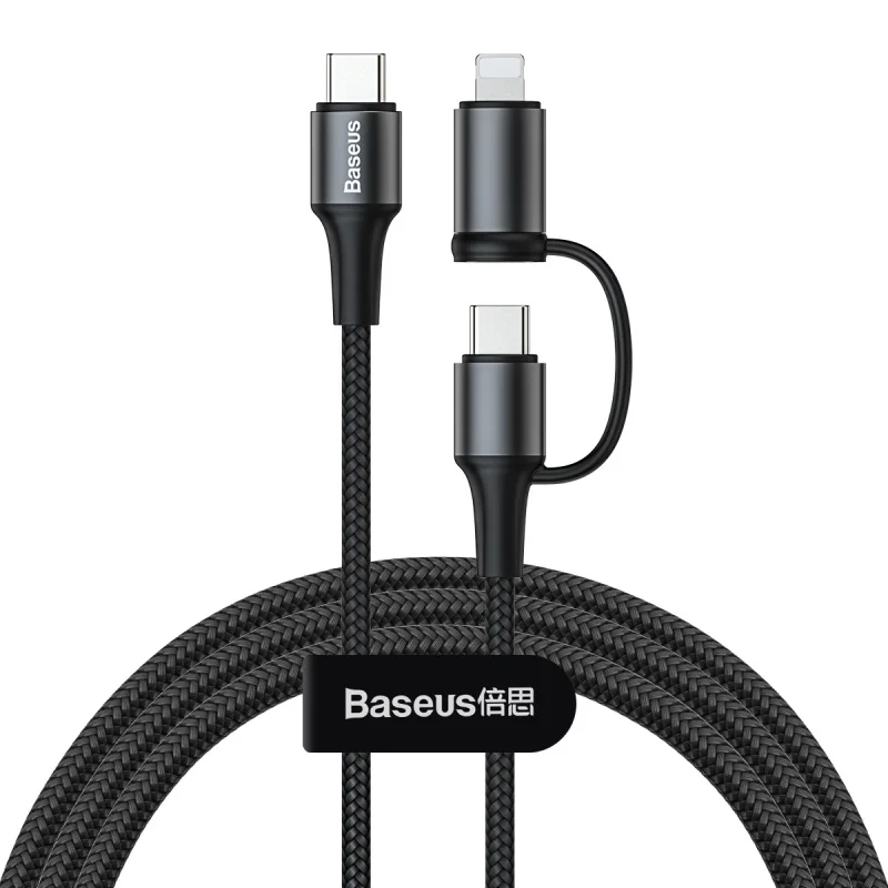 Baseus 2 в 1 для usb c к Lightning зарядный кабель pd для iphone apple macbook быстрое зарядное устройство usb type c к usb type c кабель