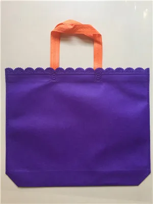 20 шт./лот Нетканая Складная хозяйственная сумка с принтом логотипа на заказ - Цвет: Purple