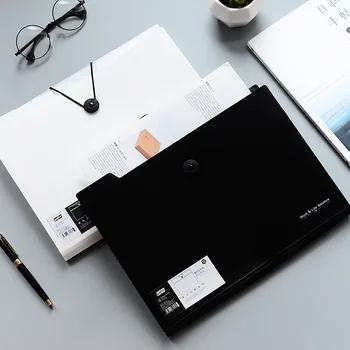 

2Pcs A4 Folder for Documents Office Organizers 5/8/12Pockets Bag Documents File Folder Fashinable Student White&Black Stationery