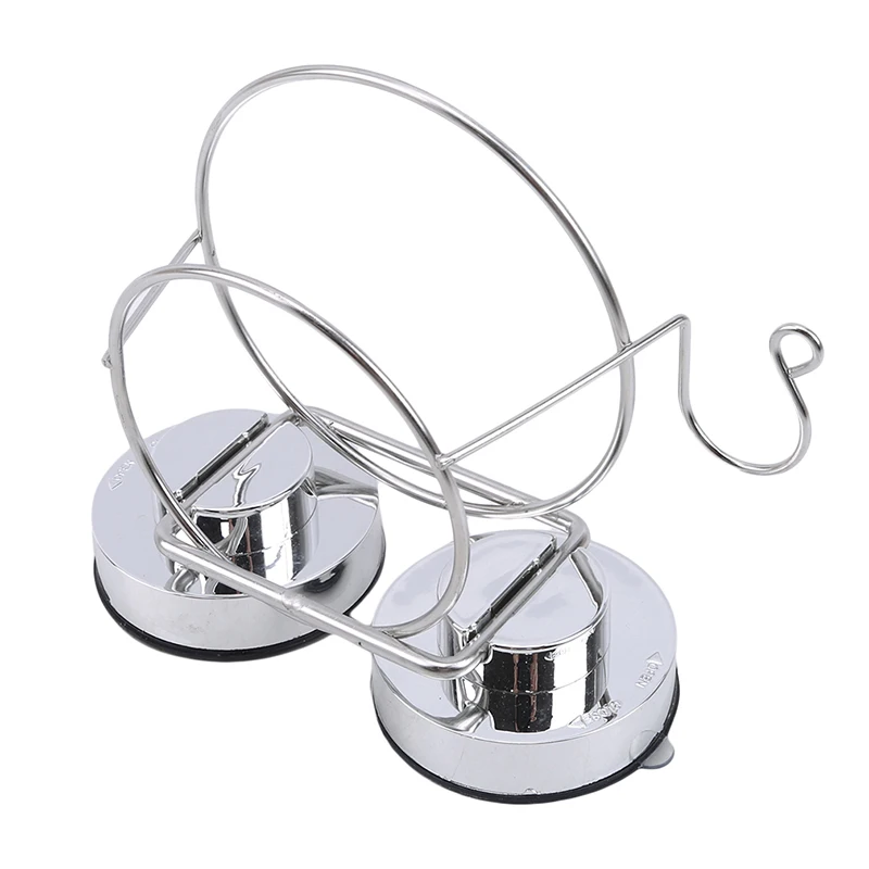 Wall Mounted Hair Dryer Holder Rack Stainless Steel Vacuum Suction Hook Stand Set Storage Holder Bathroom Organizer