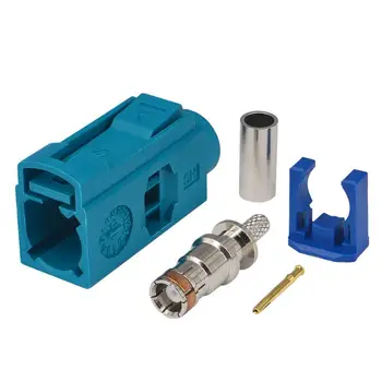 

10 PCS Fakra Z Waterblue/5021 Jack Female Connector Neutral Coding Crimp for RF Coaxial Cable RG316 RG174 LMR100 GPS DAB+Radio