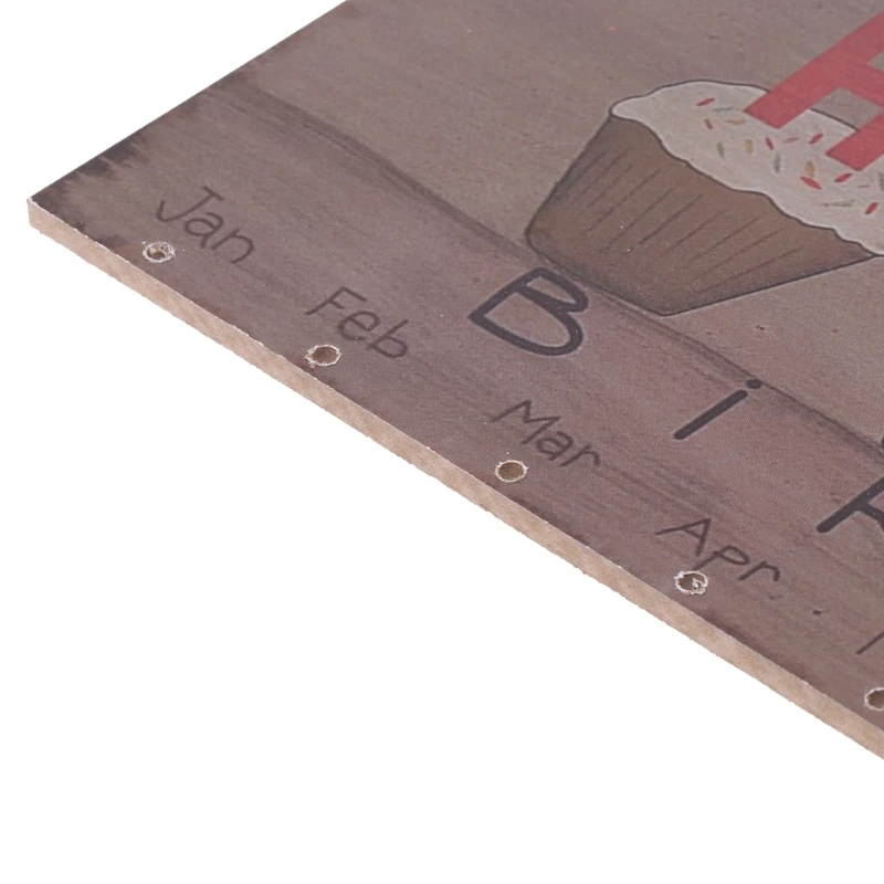 Vintage Wooden Calendar Birthday Reminder Plaque Board Wall Hanging DIY Decor Y4UE