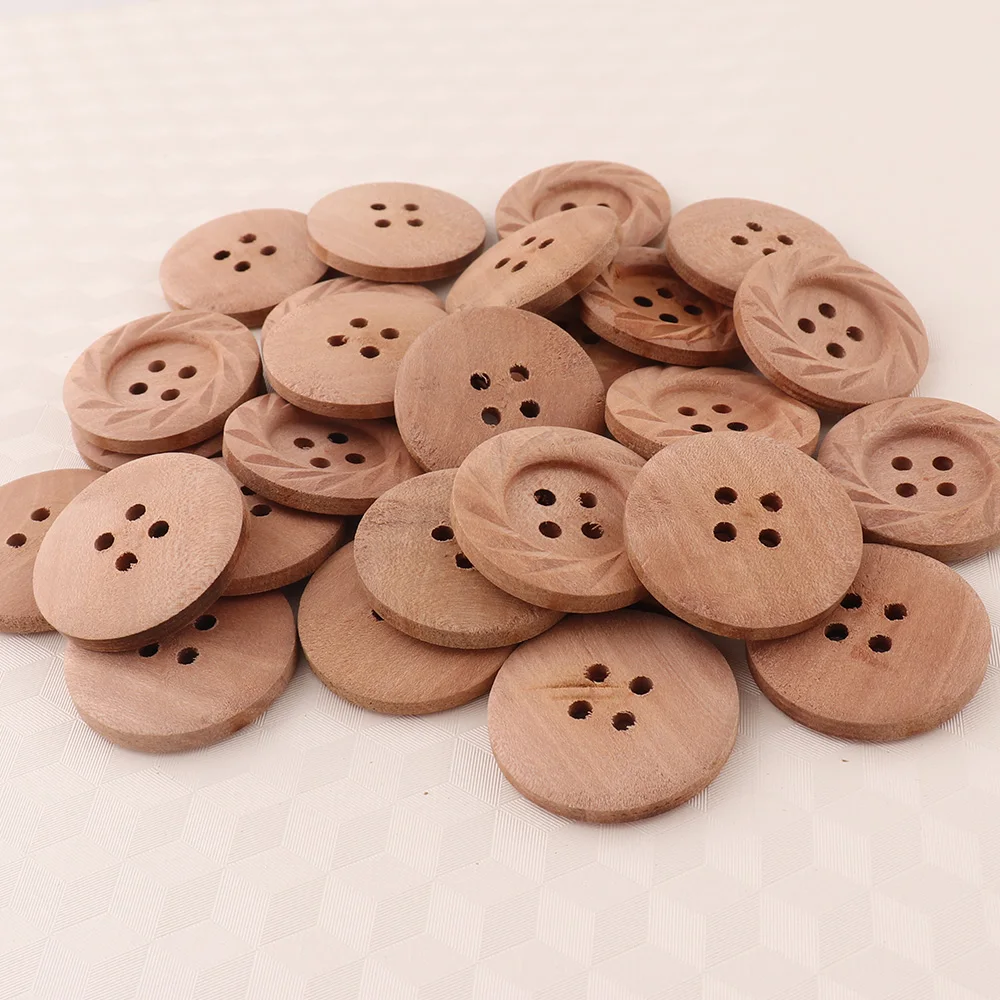 

10 PCS 4-holes round wood buttons Wood color Sewing Scrapbooking DIY Buttons high quantity for Bag DIY Craft Home Textiles
