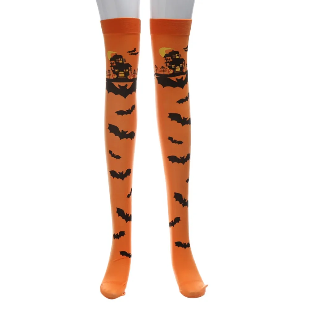 Длинные гольфы без пятки с принтом на Хэллоуин; нарядные вечерние платья; Забавное платье; реквизит