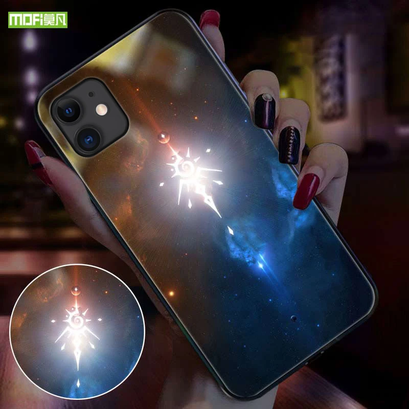 

Smart Led Glow Case For iPhone 11 Pro Case Mofi For iPhone 11 Max Case Cover silicone Funda Character Patterned Glass