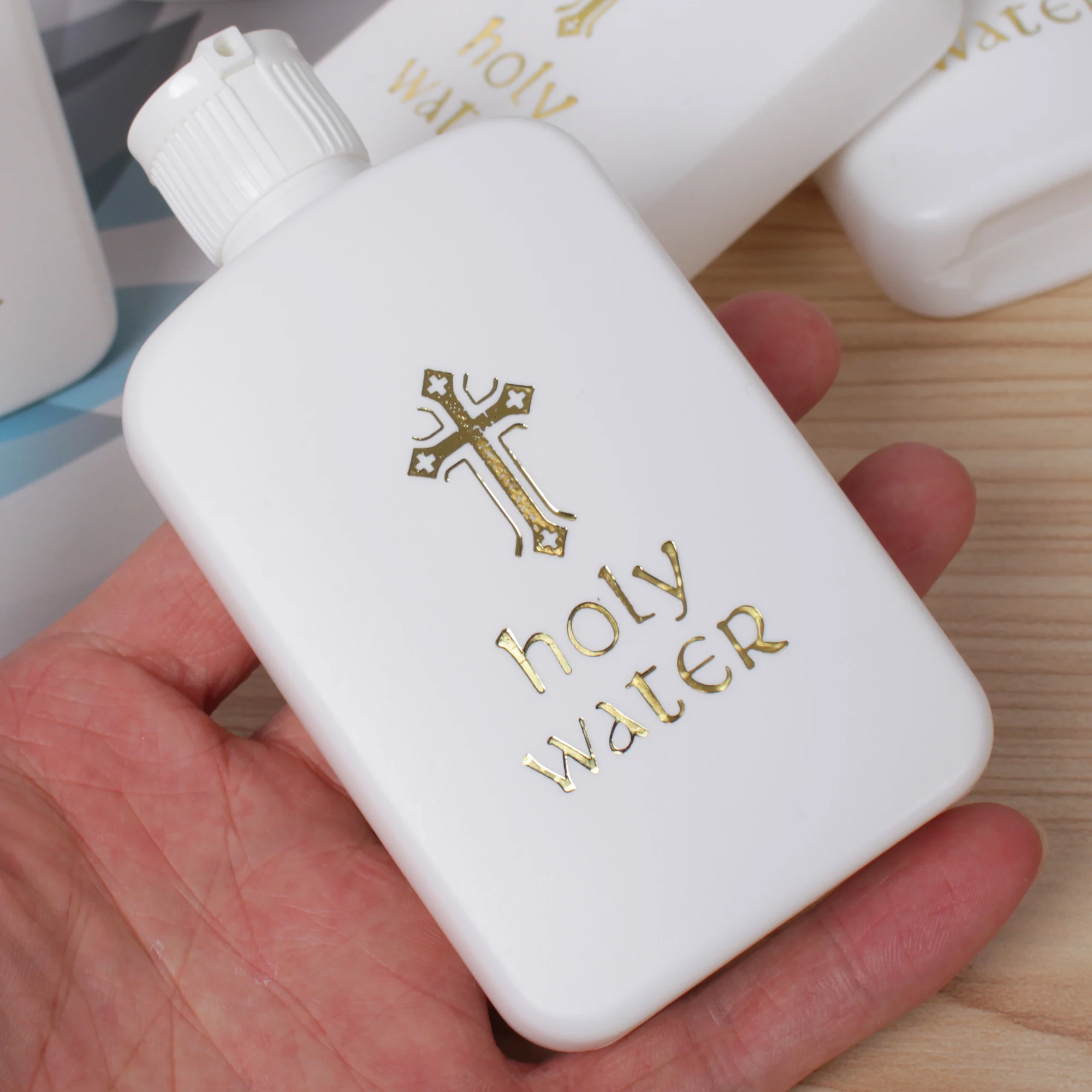 100ml Easter Plastic Water Bottle Religious Articles Easter Holy Water Bottle With Gold Blocking Holy