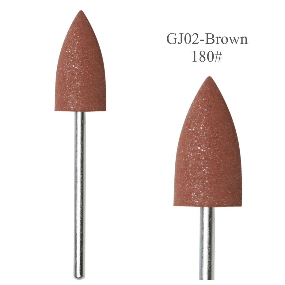 22 типа резиновых силиконовых ногтей дрель Фрезерный резак роторный заусенец электрические аксессуары Маникюр Полировка буферные напильники инструмент GJ01-03 - Цвет: GJ02 Brown