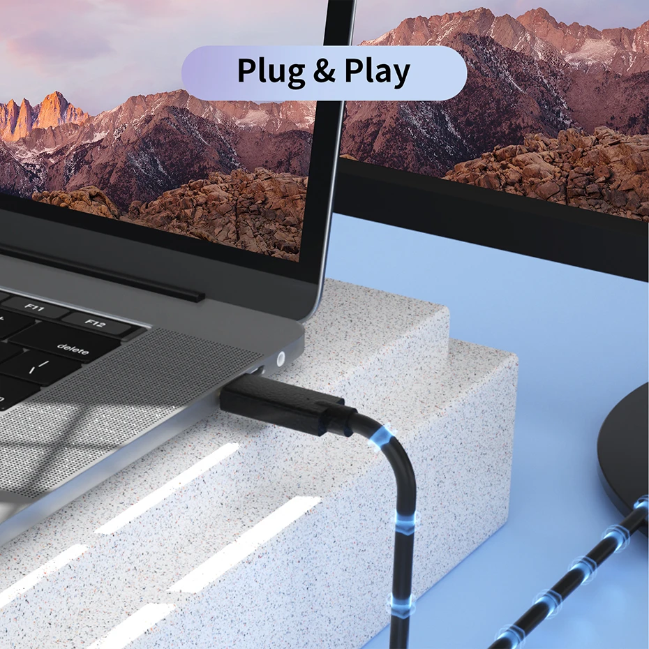 Câble adaptateur USB type-c vers DVI, Thunderbolt 3, pour Macbook