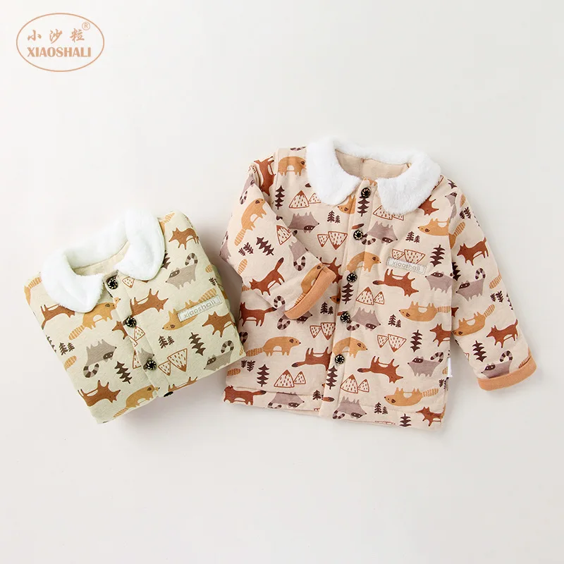 

Infant Cotton Coat 1-3 Years Old Infants Small Thin Coat Winter Warm Baby Quilted Thick Peter Pan Collar Cotton-padded Clothes