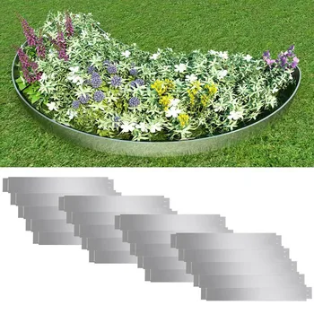 

1 Set Garden Fence Border Decorative Edging Outdoor Plant Bordering Lawn Edging Fence for Garden Decoration Galvanized Steel