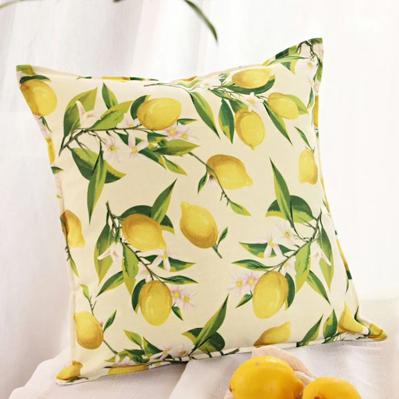 Lemon Print Pillow Pillowcase Seat Sofa Cushions Cushion Covers