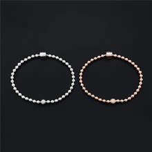 Cefuny серебряные бусины 925 пробы и браслет паве с одной большой бусинкой и застежкой в виде бочки осенний стиль