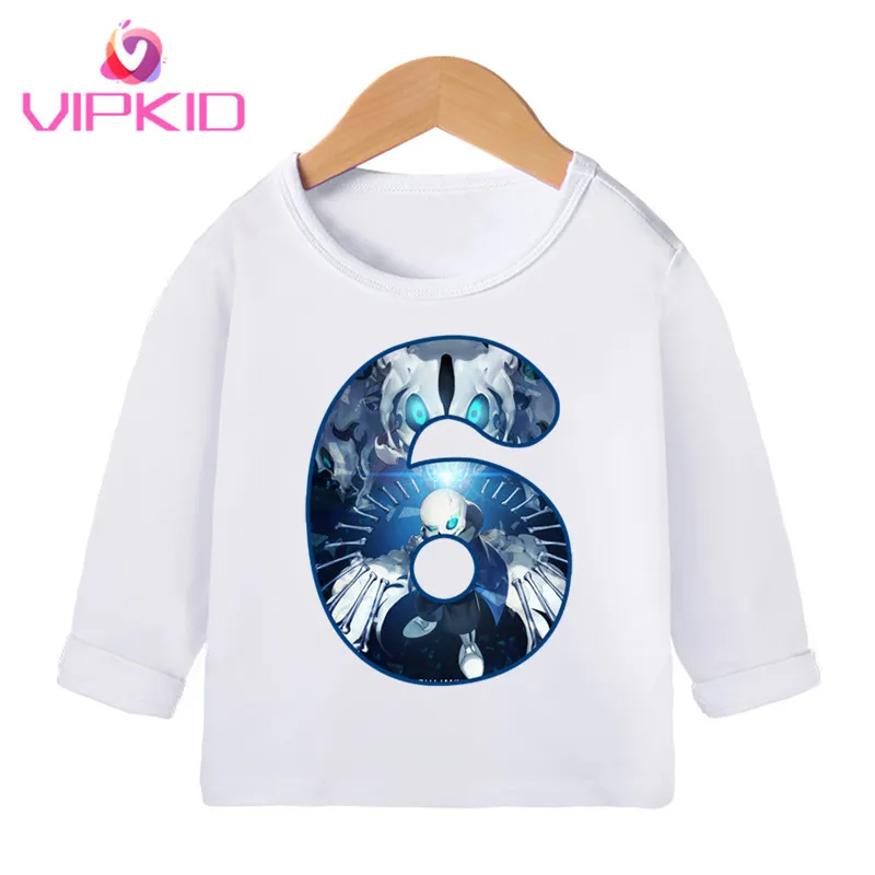 P423-6 Футболка с длинными рукавами и надписью «Undertale» для мальчиков и девочек детская футболка футболки для мальчиков и девочек, подарок на заказ принт с вашим именем - Цвет: P423-6