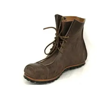 

High Quality Fashion Men Pu Leather Lace-up Boot Male Casual Classic Trendy Vinage Stylish Western Boots Zapatos De Hombre 4M335