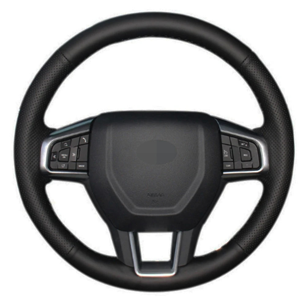 Car Steering Wheel Cover Handstitched Black Artificial Leather For