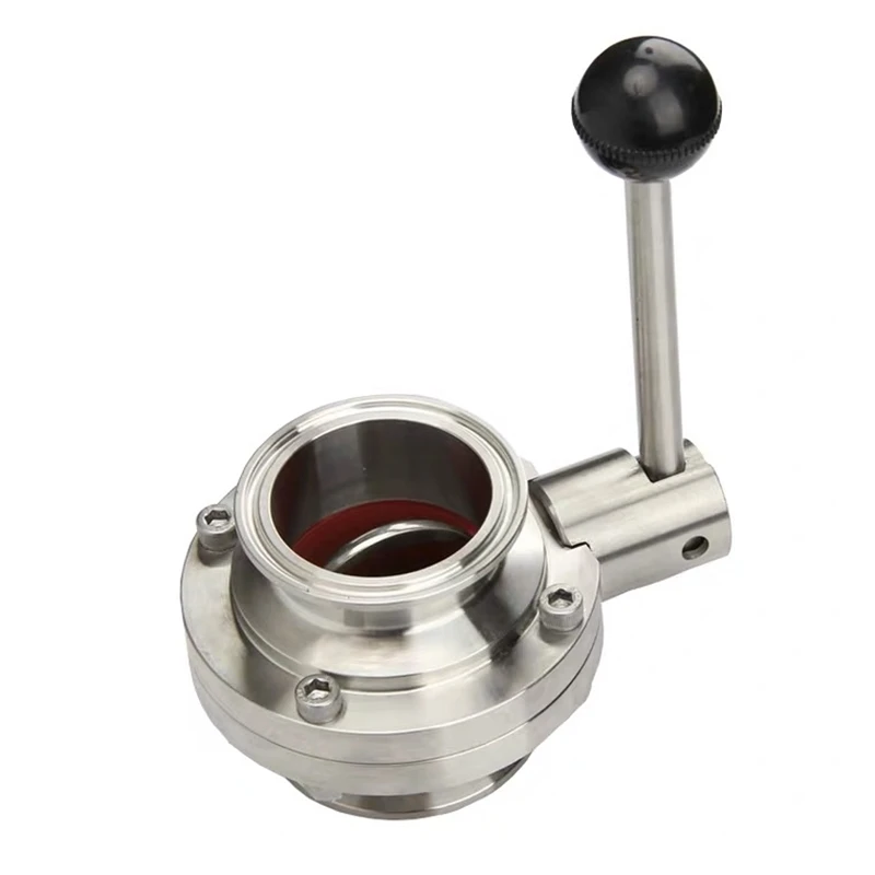 12 7 133mm 0 5 0 75 1 1 5 2 2 5 3 4 tri clamp sus 304 stainless steel sanitary fitting weld ferrule homebrew beer 2 51mm SS304 Stainless Steel Sanitary 2 Tri Clamp Butterfly Valve Homebrew Beer Dairy Product