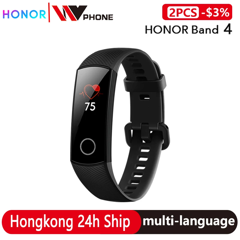 Оригинальный Смарт браслет Honor Band 4 50 м водонепроницаемый цветной сенсорный экран