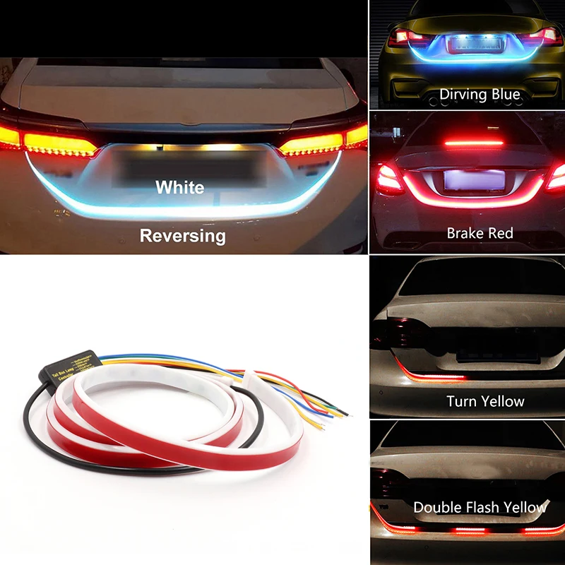 

Niscarda 4 Mode Car Rear LED Trunk Additional Stop Light Strip Auto Turn Signal Flexible Tailgate Luggage Warnning Lamp