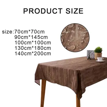 

Wooden Grain Pattern Square/Rectangle Tablecloth Waterproof Washable Stain Resistant Table Cloth for Kitchen Dining