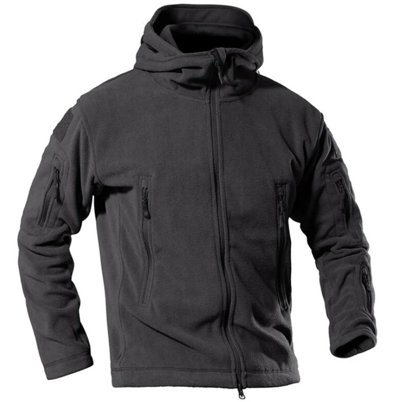 Флисовая верхняя одежда мужская куртка софтшелл Теплая мужская s мульти карман толстый теплый с капюшоном куртка в Военном Стиле плюс размер 4XL