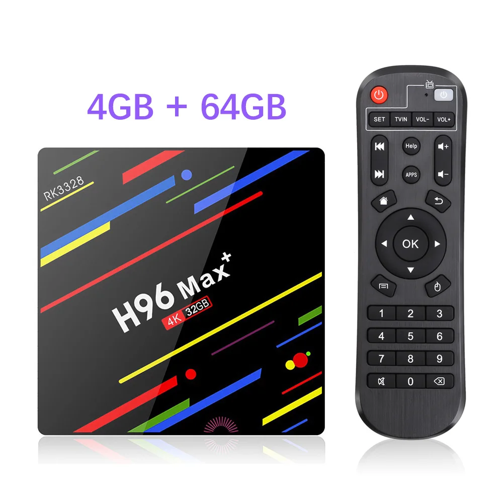 ТВ приставка H96 MAX PLUS Android 9,0 4G 64GB Rockchip RK3328 поддержка 1080p 4K Google Play Store Netflix Youtube 16GB 32GB Smart tv bo - Цвет: 4G 64G