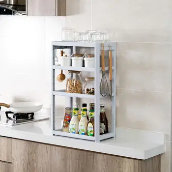 

4 Layers Kitchen Shelf Spice Organizer Kitchen Storage Rack Bathroom Organizer Shelf Book Shoes Shelve