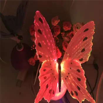 

EU/US Socket Plug-in Pink Purple Butterfly Led Night Lights Bedroom Lovely Animal Glowing Butterfly Light Lighting Colors Change